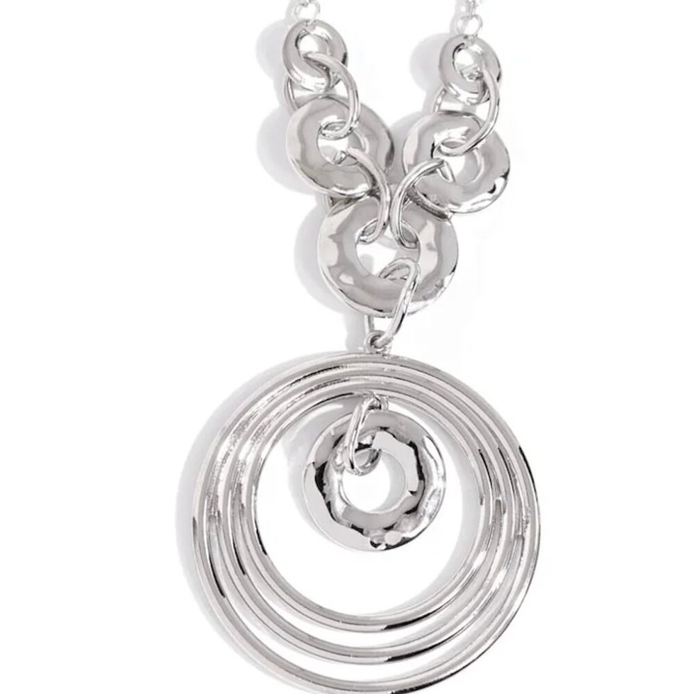 Paparazzi High HOOPS Silver Necklace & Earrings Set